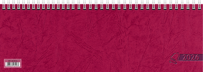 Querterminbuch 2026 | 297×105 mm, Karton, rot
