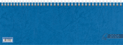 Querterminbuch 2026 | 297×105 mm, Karton, blau