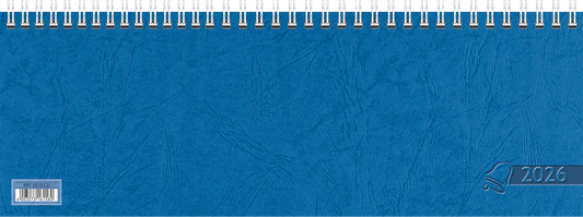 Querterminbuch 2026 | 297×105 mm, Karton, blau