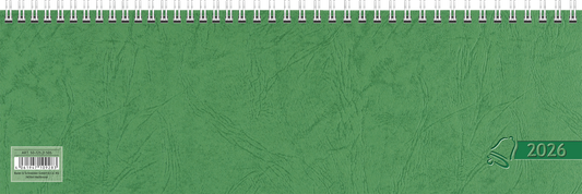 Querterminbuch 2026 | 326×102 mm, Karton, grün