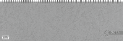 Querterminbuch 2026 | 420×137 mm, Karton, grau