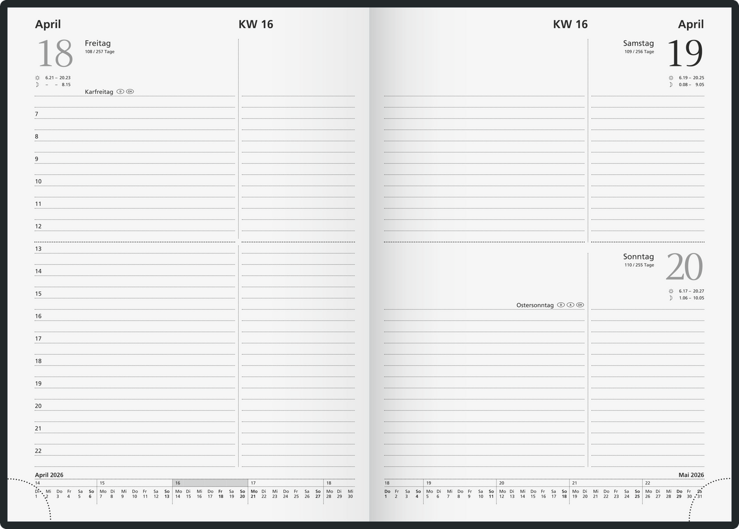 Buchkalender Mod. 795 62 2026 | A5, Kunststoff, schwarz