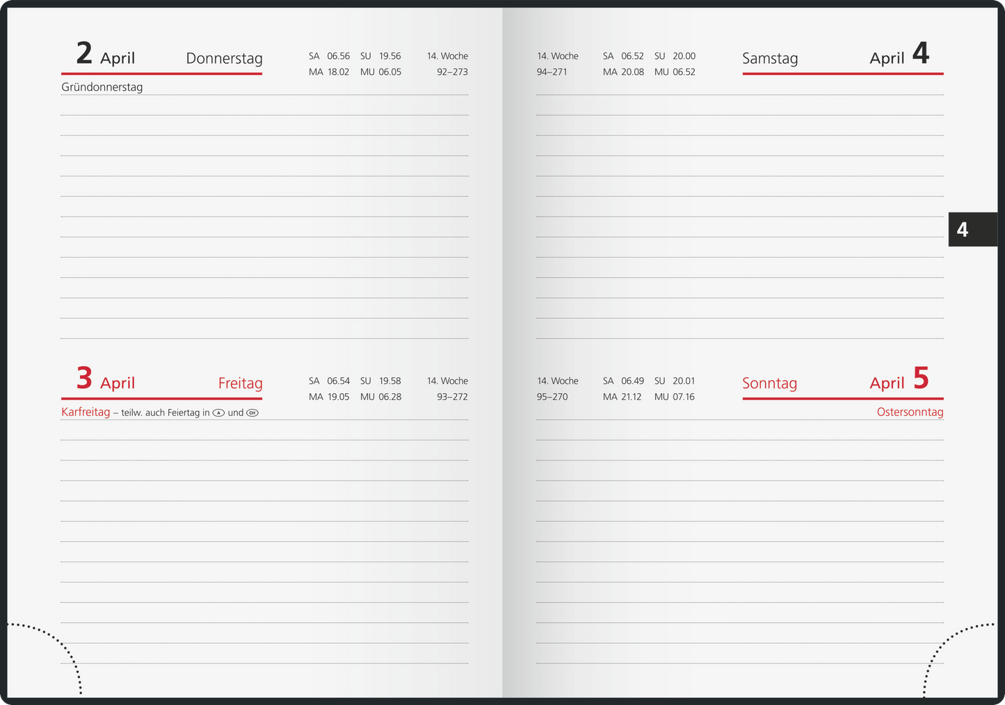 BRUNNEN Taschenkalender Jahr 2026 A6 Kunststoff schwarz Mod. Technik II