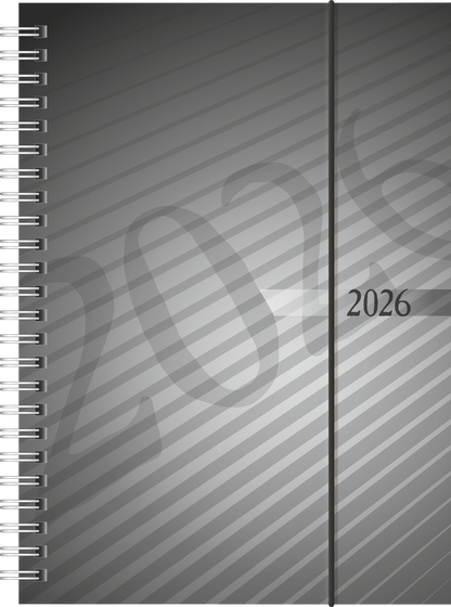 BRUNNEN Buchkalender Jahr 2026  A5 Kunststoff anthrazit Mod. futura 2