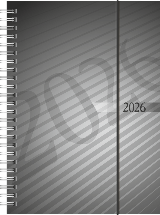 BRUNNEN Buchkalender Jahr 2026  A5 Kunststoff anthrazit Mod. futura 2