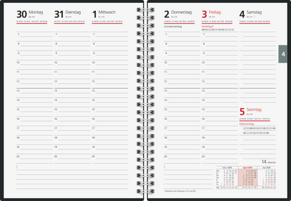 BRUNNEN Buchkalender Jahr 2026  A5 Kunststoff anthrazit Mod. futura 2
