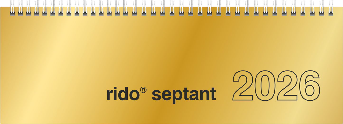 BRUNNEN Querterminbuch Jahr 2026 305 × 105 mm Karton gold Mod. Septant
