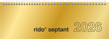 BRUNNEN Querterminbuch Jahr 2026 305 × 105 mm Karton gold Mod. Septant