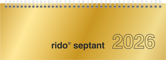 BRUNNEN Querterminbuch Jahr 2026 305 × 105 mm Karton gold Mod. Septant