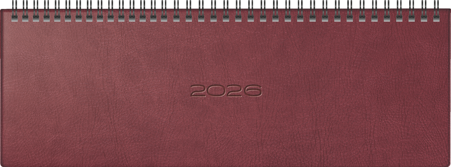 BRUNNEN Querterminbuch Jahr 2026 305 × 105 mm Kunstleder braun Mod. septant