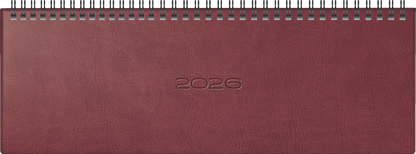 BRUNNEN Querterminbuch Jahr 2026 305 × 105 mm Kunstleder braun Mod. septant