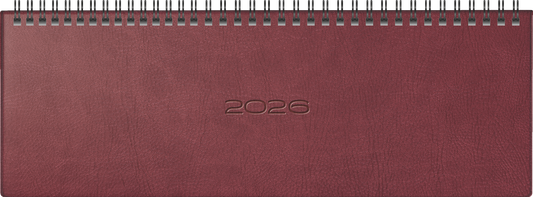 BRUNNEN Querterminbuch Jahr 2026 305 × 105 mm Kunstleder braun Mod. septant