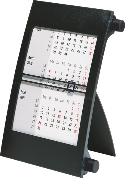 BRUNNEN 3-Monats-Tischkalender Jahr 2026  90 × 120 mm schwarz