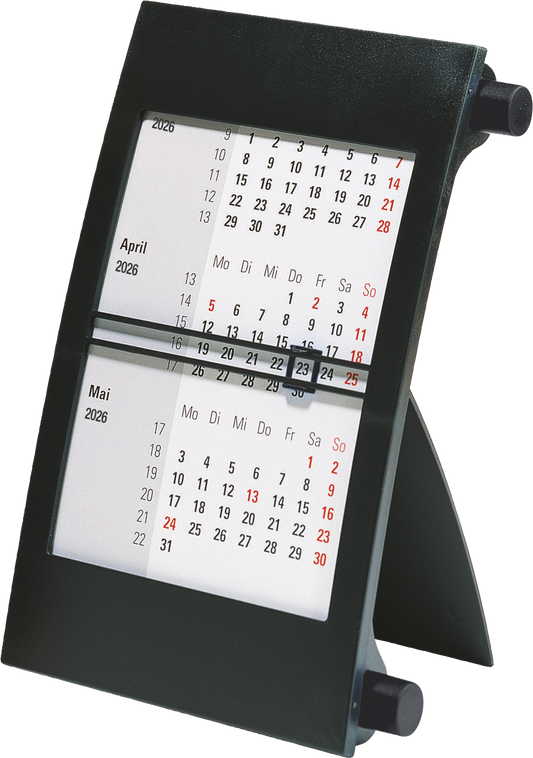 BRUNNEN 3-Monats-Tischkalender Jahr 2026  90 × 120 mm schwarz