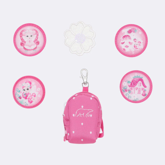 Mini Rucksack mit Buttons, Strawberry