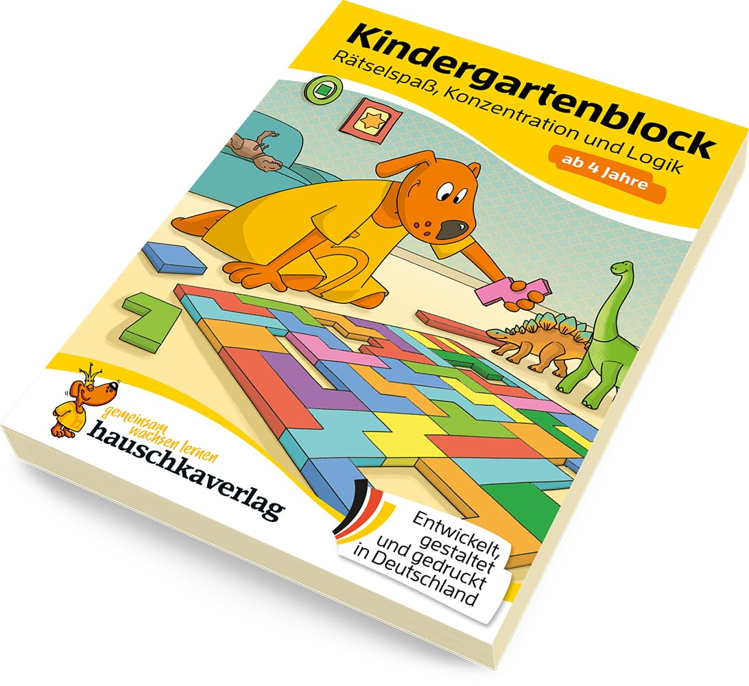 Hauschka Verlag Kindergartenblock - Rätselspaß, Konzentration und Logig ab 4 Jahre
