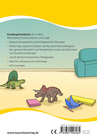 Hauschka Verlag Kindergartenblock - Rätselspaß, Konzentration und Logig ab 4 Jahre