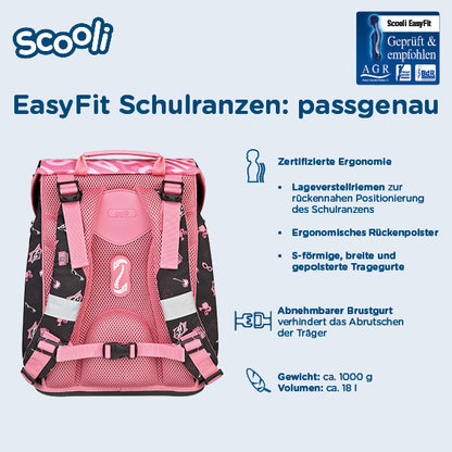 Scooli EasyFit Schulranzen Set Barbie 5-teilig 18 Liter