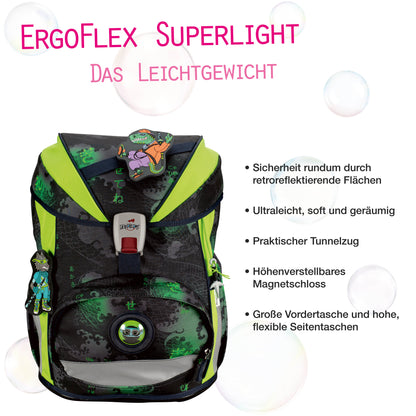 DerDieDas ErgoFlex Superlight Schulrucksack-Set Funny Fighter