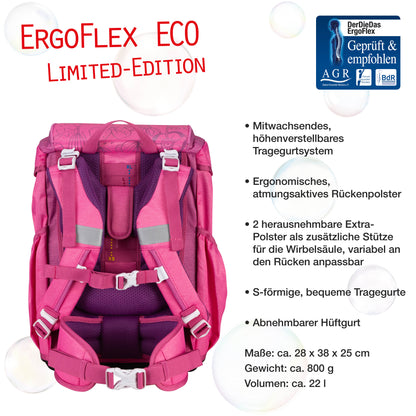DerDieDas ErgoFlex Exclusiv ECO Schulrucksack-Set Pink Planet