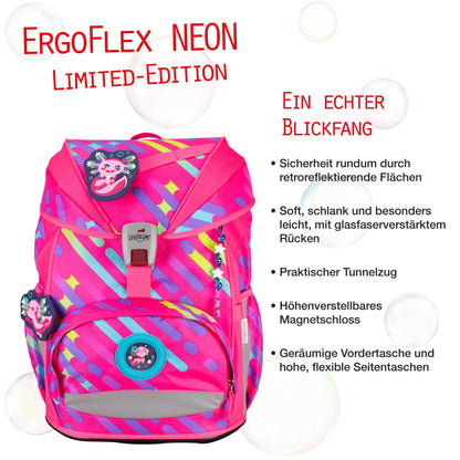 DerDieDas ErgoFlex Exklusiv Schulrucksack-Set Neon Punkie