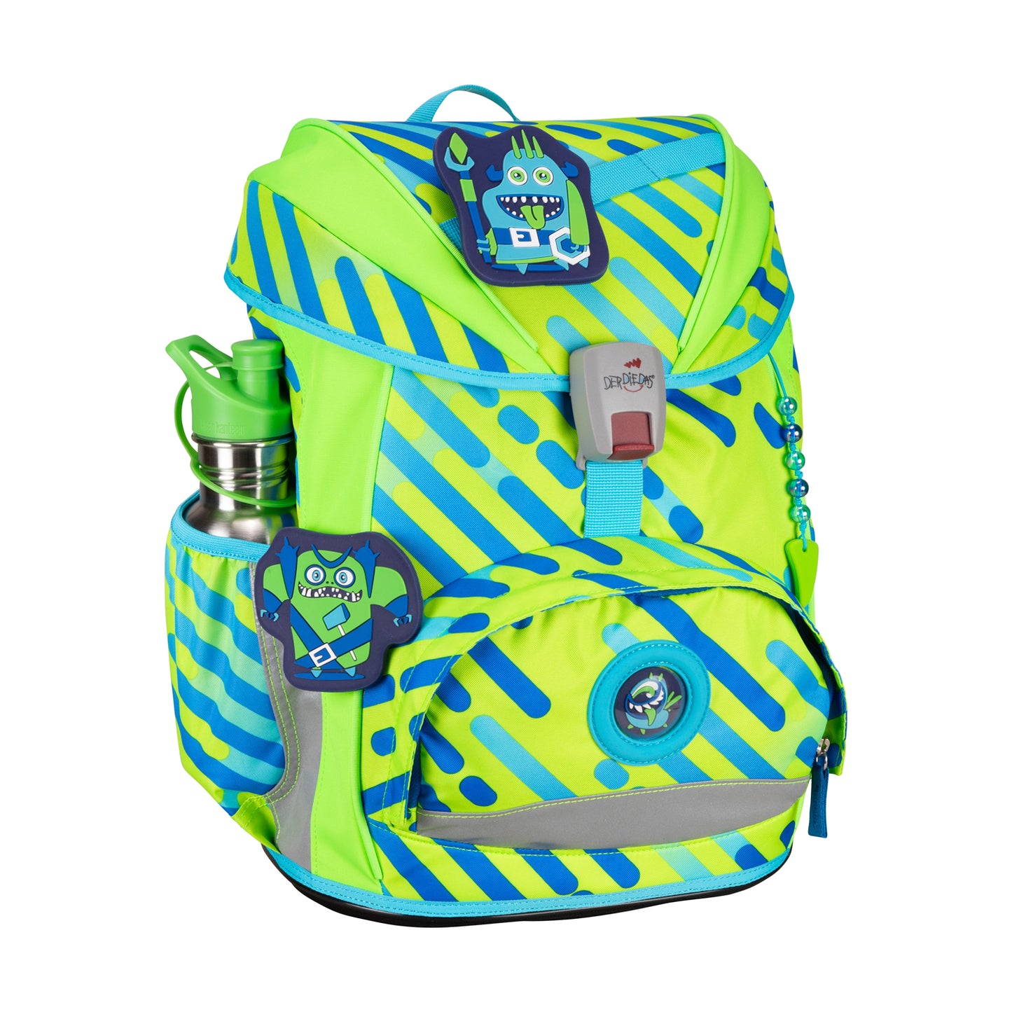 DerDieDas ErgoFlex Exklusiv Schulrucksack-Set Neon Monster