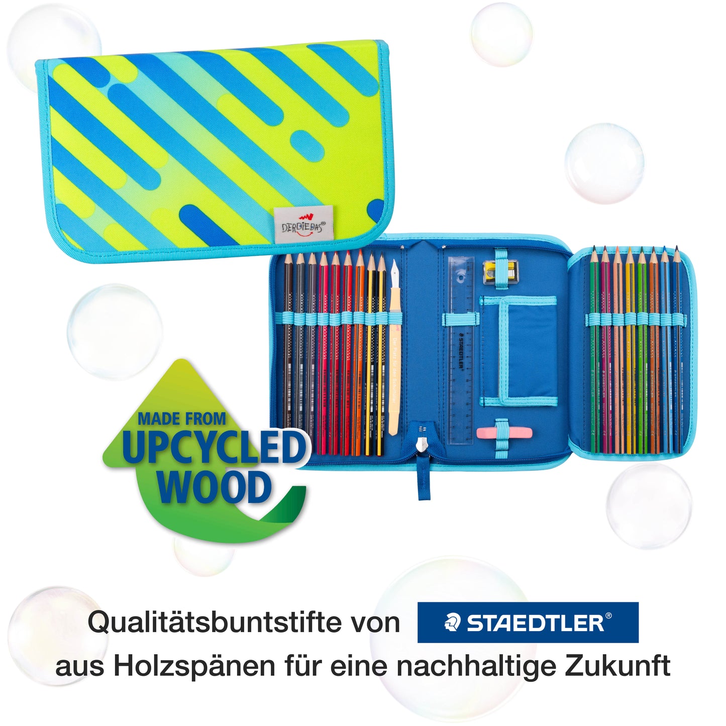 DerDieDas ErgoFlex Exklusiv Schulrucksack-Set Neon Monster