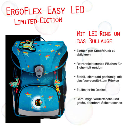 DerDieDas ErgoFlex Easy Exklusiv LED Schulrucksack-Set Rainbow Star