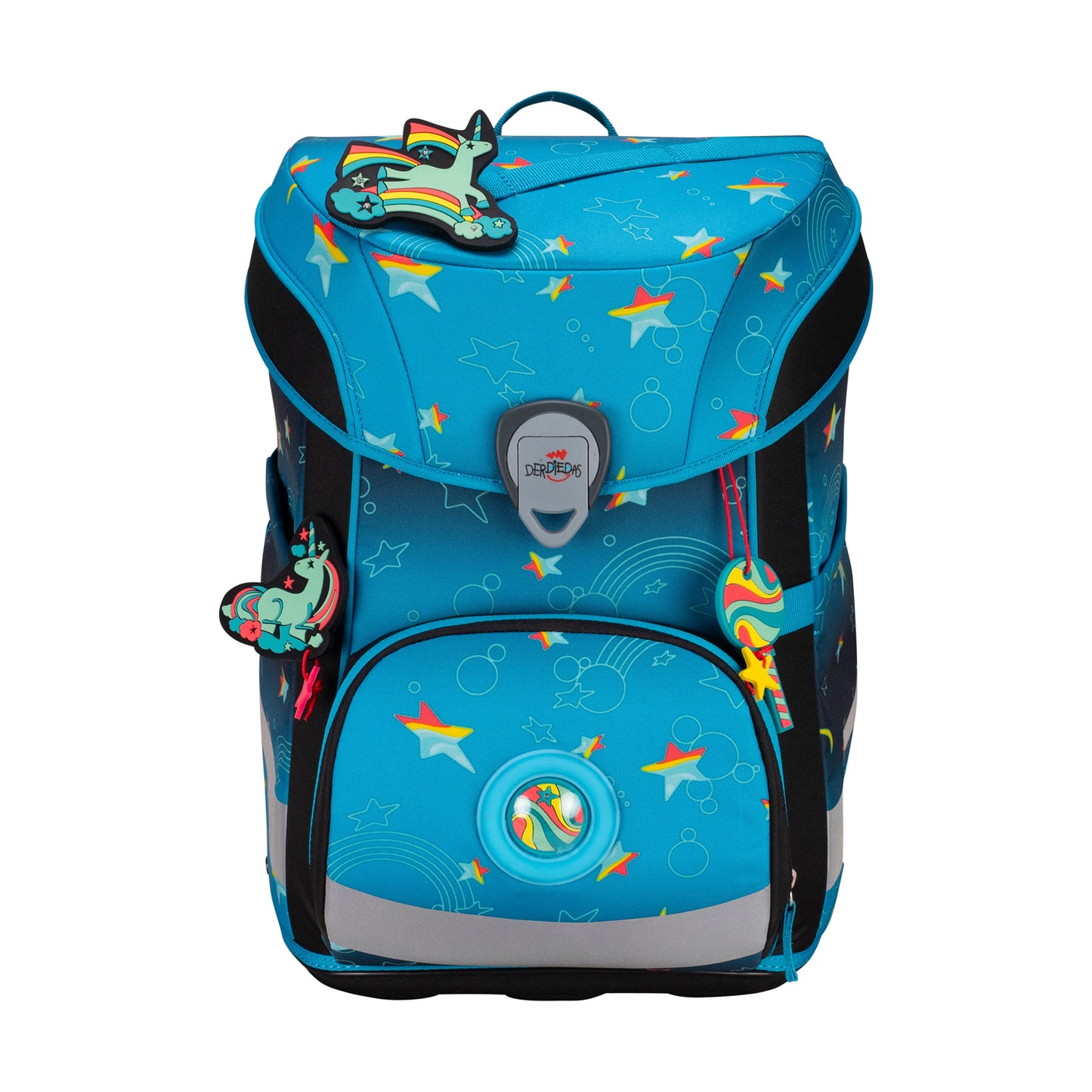 DerDieDas ErgoFlex Easy Exklusiv LED Schulrucksack-Set Rainbow Star