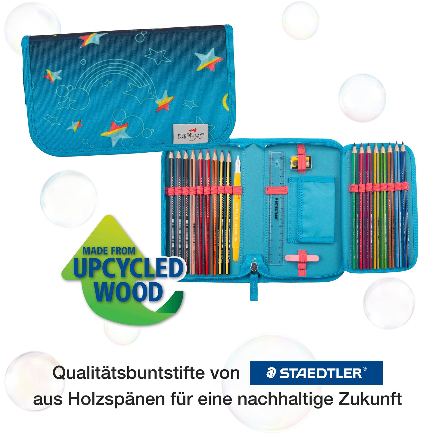 DerDieDas ErgoFlex Easy Exklusiv LED Schulrucksack-Set Rainbow Star