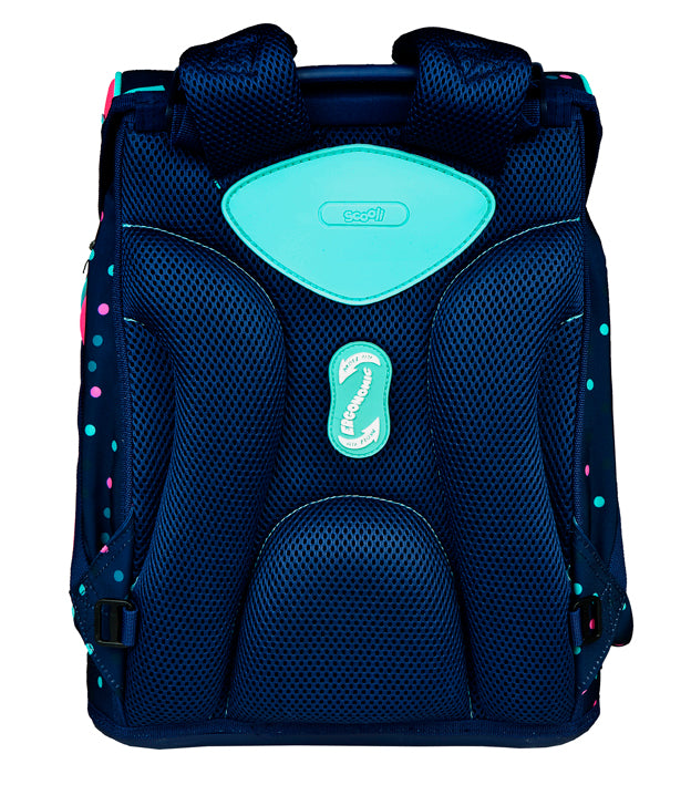 Scooli EasyFit Schulranzen Set Dotty Dolphin 5-teilig 18 Liter Glow-Edition