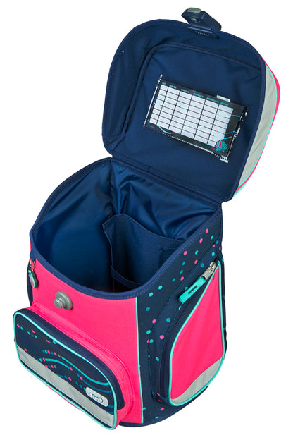Scooli EasyFit Schulranzen Set Dotty Dolphin 5-teilig 18 Liter Glow-Edition