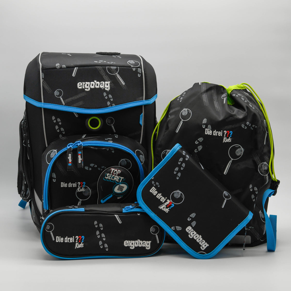 ergobag cubo Set Schulranzen-Set Bärdektiv Sonderedition 3 Fragezeichen Kids