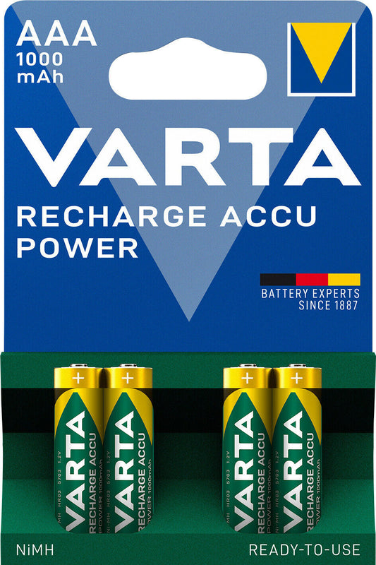 Varta Recharge Accu Power AAA 1000 mAh 4 Stück