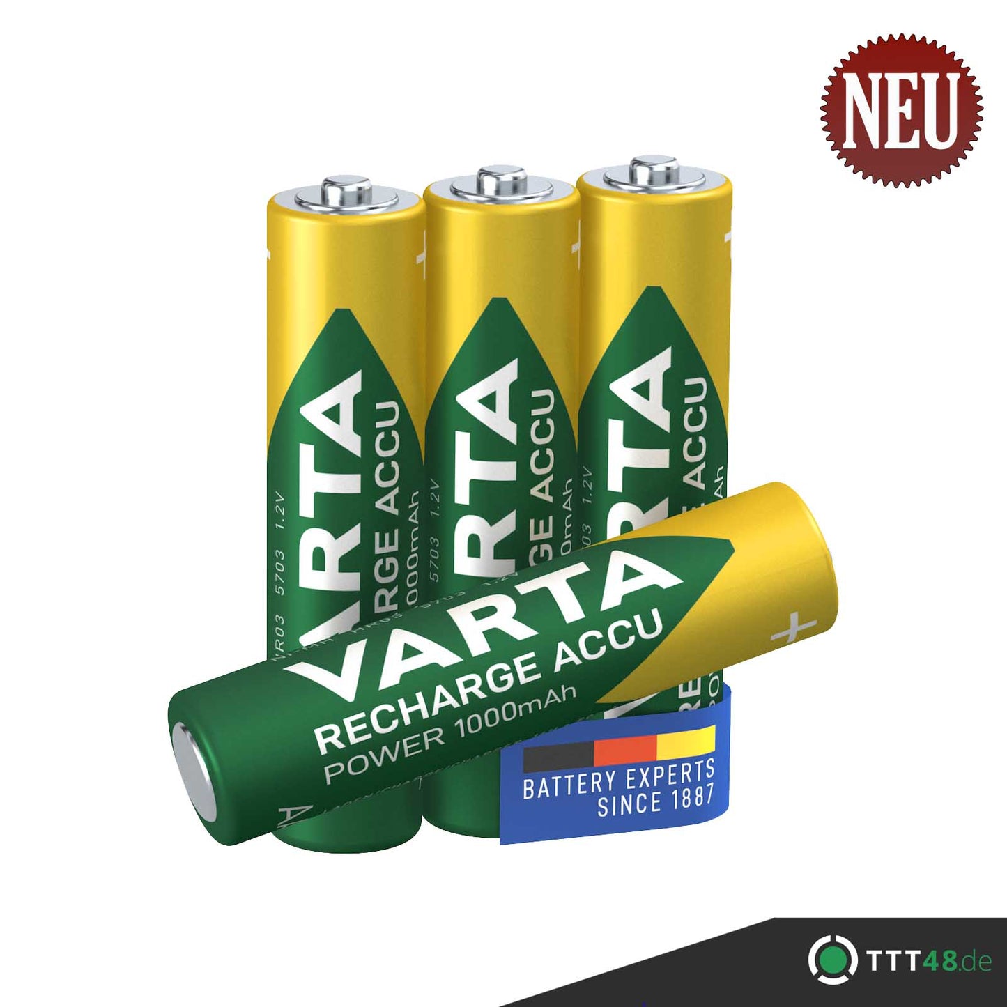 Varta Recharge Accu Power AAA 1000 mAh 4 Stück