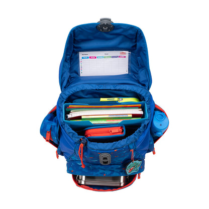 Scout Alpha Exklusiv Superflash Schulrucksack-Set Blue Dino