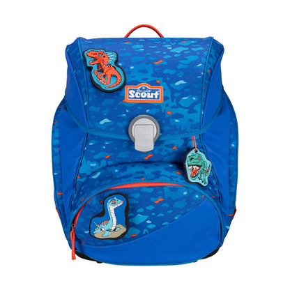 Scout Alpha Exklusiv Superflash Schulrucksack-Set Blue Dino