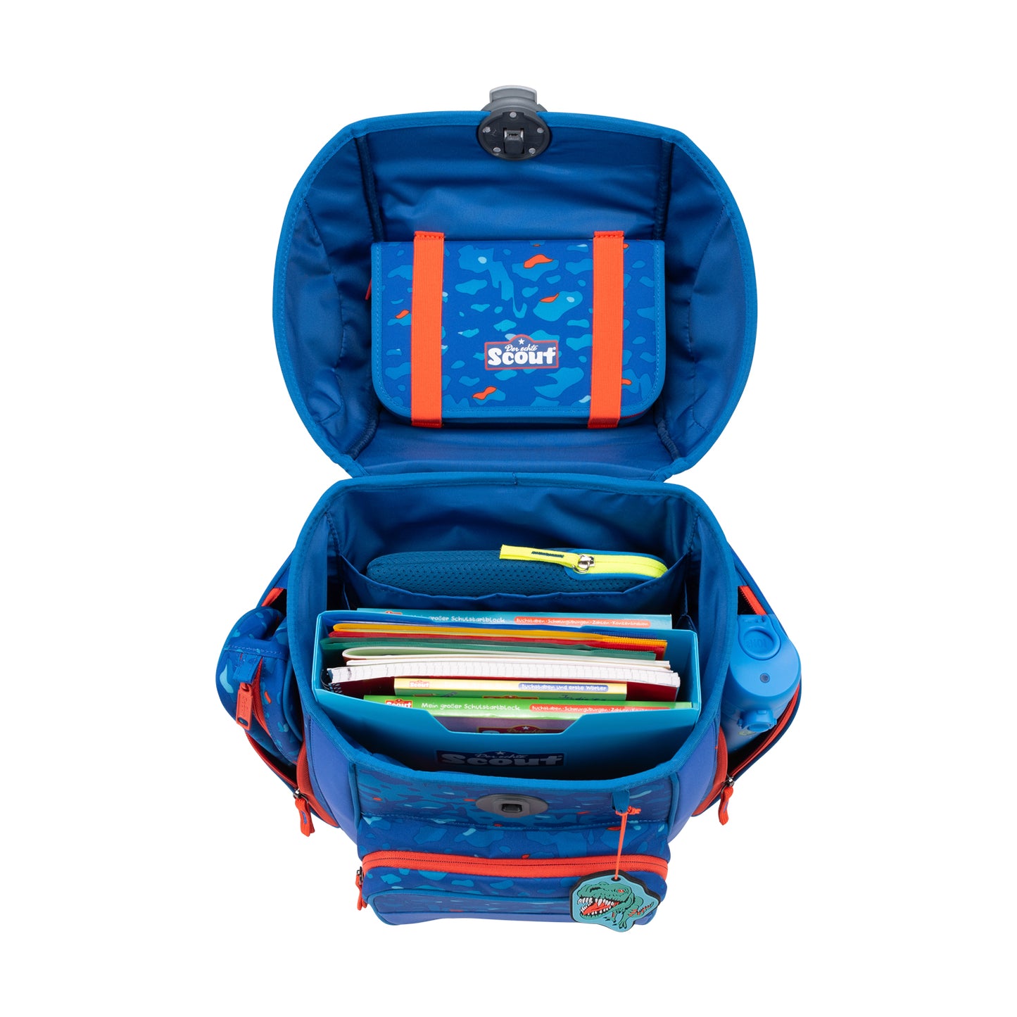 Scout Genius Exklusiv Superflash Schulranzen-Set Blue Dino