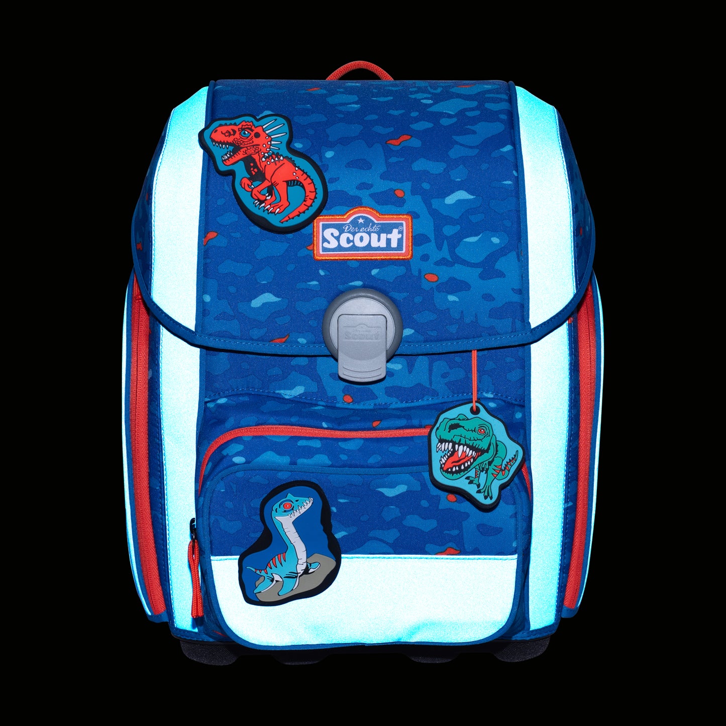 Scout Genius Exklusiv Superflash Schulranzen-Set Blue Dino