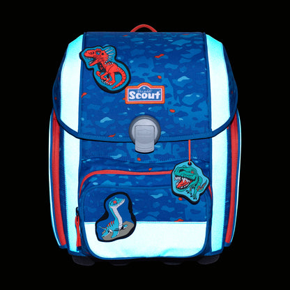 Scout Genius Exklusiv Superflash Schulranzen-Set Blue Dino
