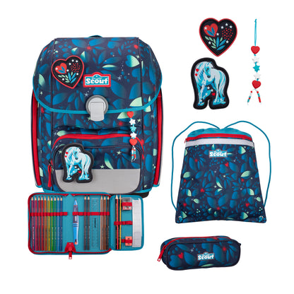 Scout Genius Exklusiv LED Schulranzen-Set White Unicorn
