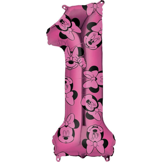 amscan Folienballon Zahl 1 rosa Minnie Mouse