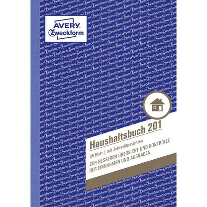 Avery Zweckform 201 Haushaltsbuch, A5, mit Jahresübersicht, 36 Blatt