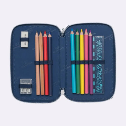 Beckmann 3-fächrige Federmappe mit Inhalt, Science