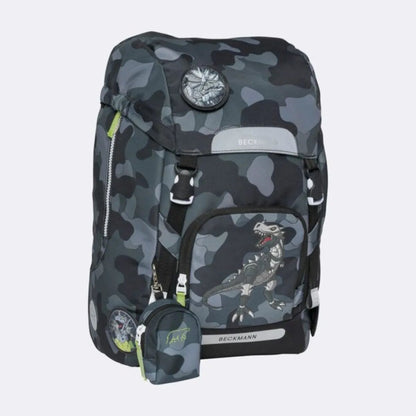 Beckmann Schulrucksack-Set Classic Maxi Camo Rex, 6-teilig