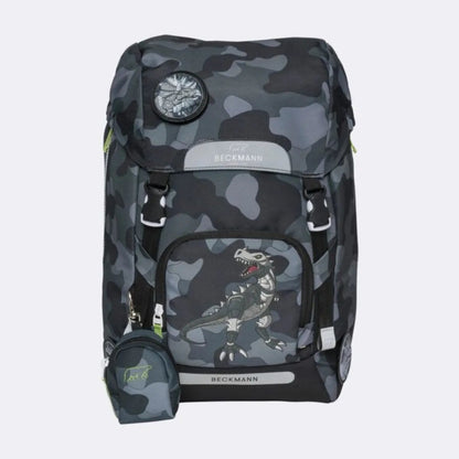 Beckmann Schulrucksack-Set Classic Maxi Camo Rex, 6-teilig