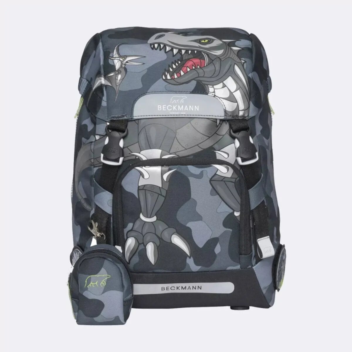 Beckmann Schulrucksackset Classic 22 Camo Rex, 6-teilig