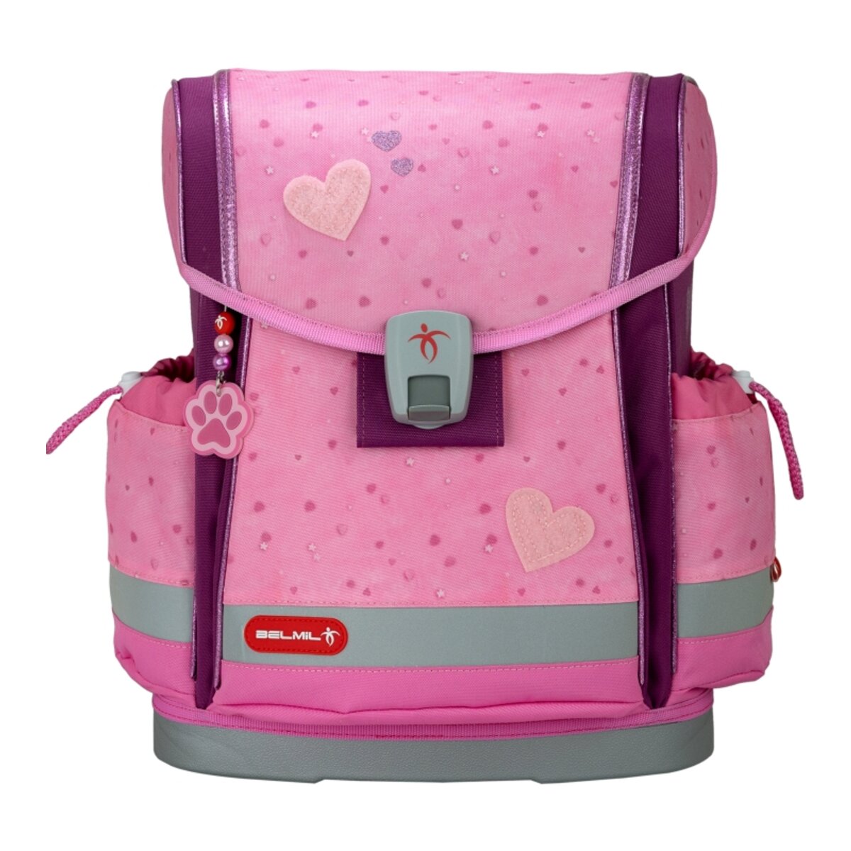 Belmil Classy Plus Schulranzen-Set 5-teilig "Rosie Hearts" mit Brustgurt