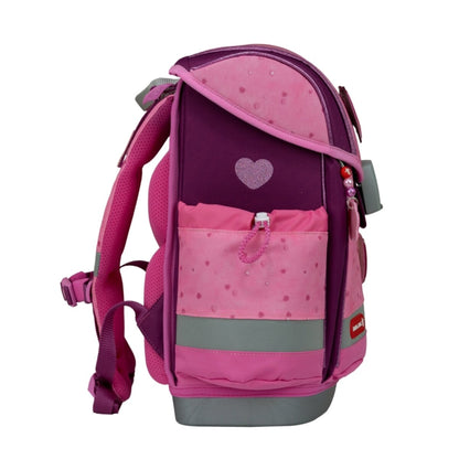 Belmil Classy Plus Schulranzen-Set 5-teilig "Rosie Hearts" mit Brustgurt