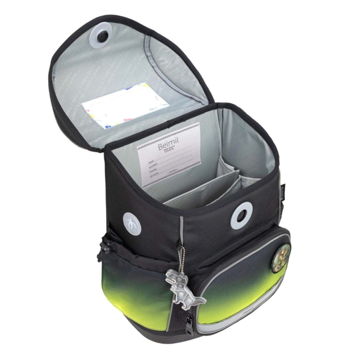 Belmil Compact Plus Premium Schulranzen Set 5-teilig "Black Green" 19 Liter